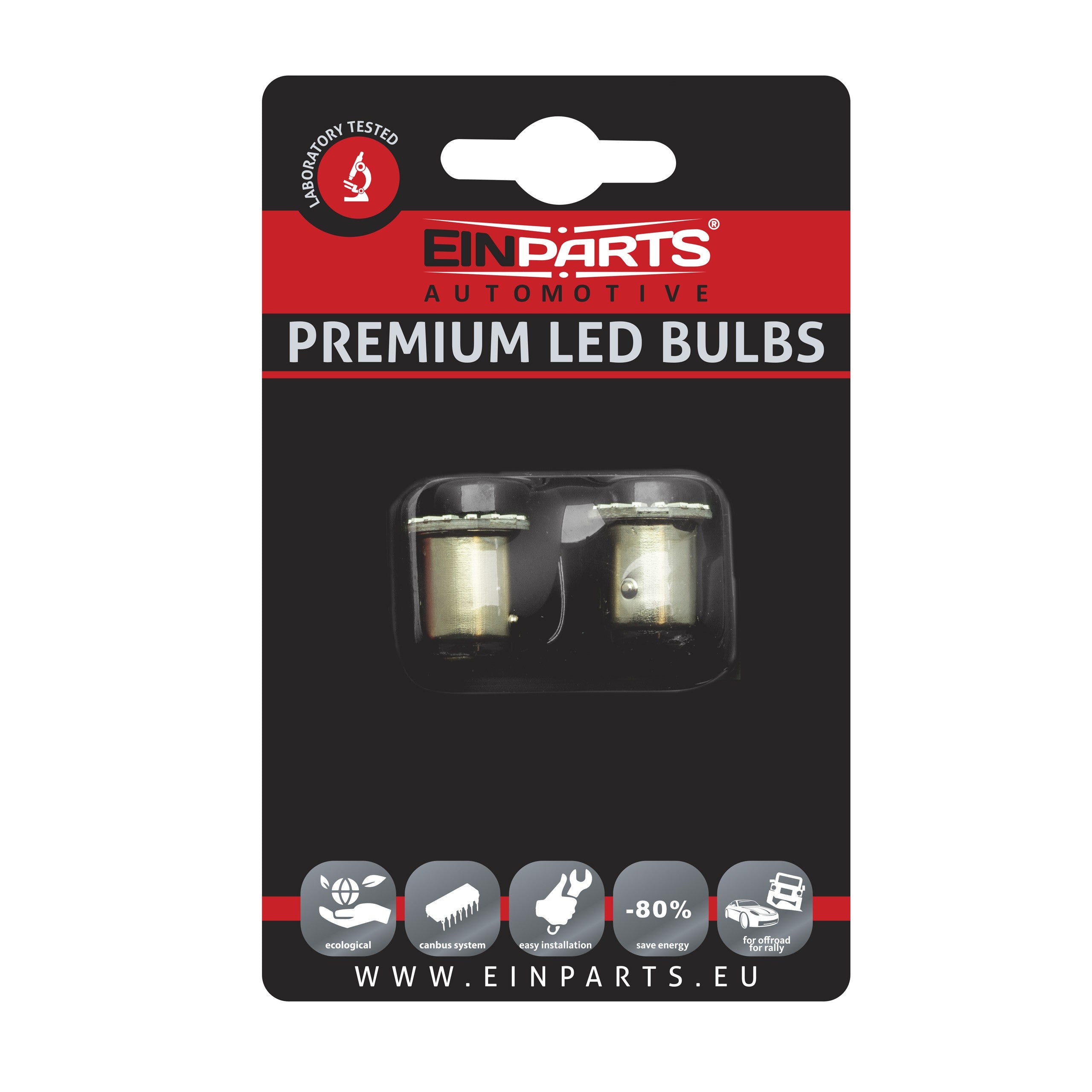 LED-lampa för bil – P21/5W – BAY15d – 6000K – 38 LED – SMD 4014 – 2-pack