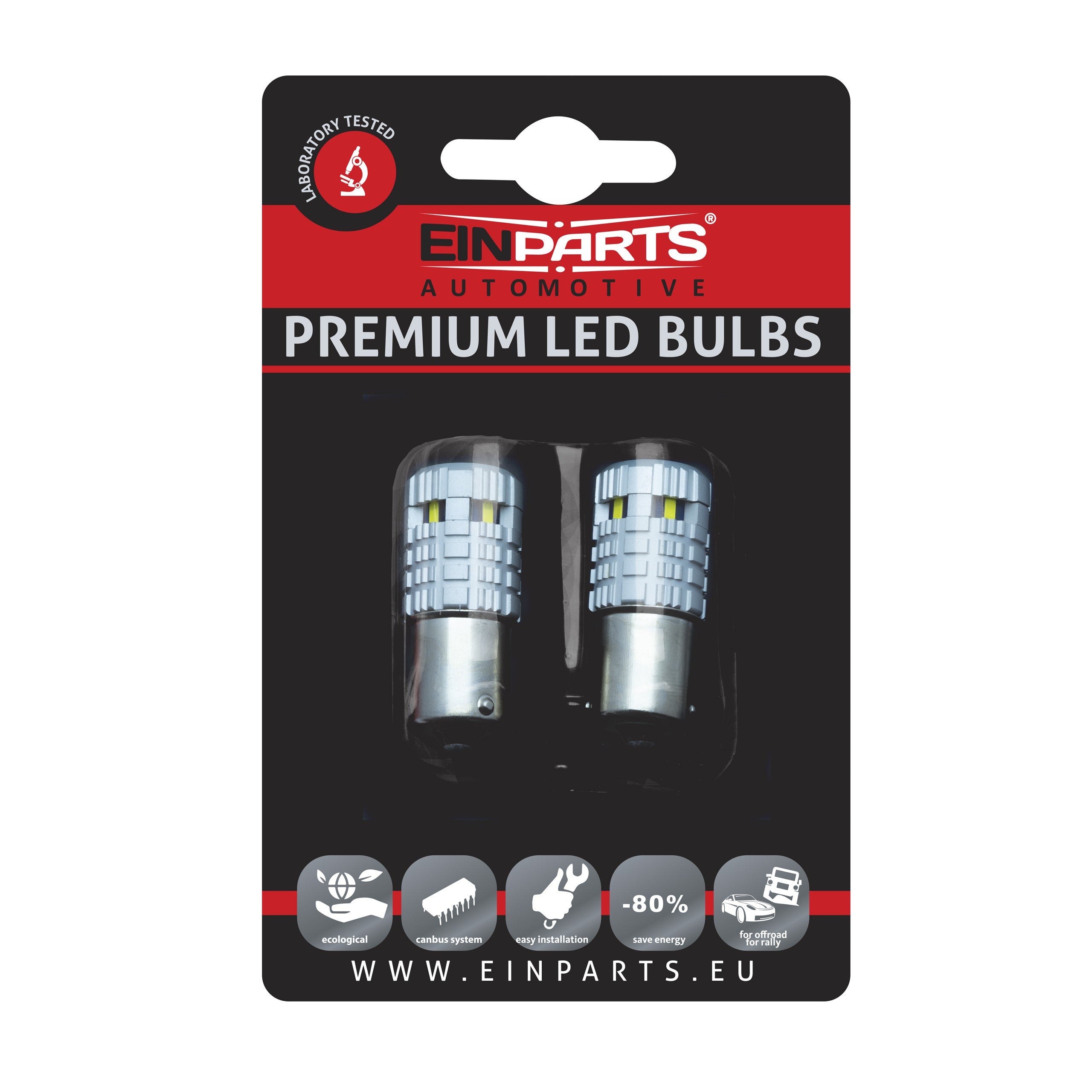 LED-lampa för bil – P21W – BA15S – 6000K – 6 LED – SMD 1860 – 2-pack
