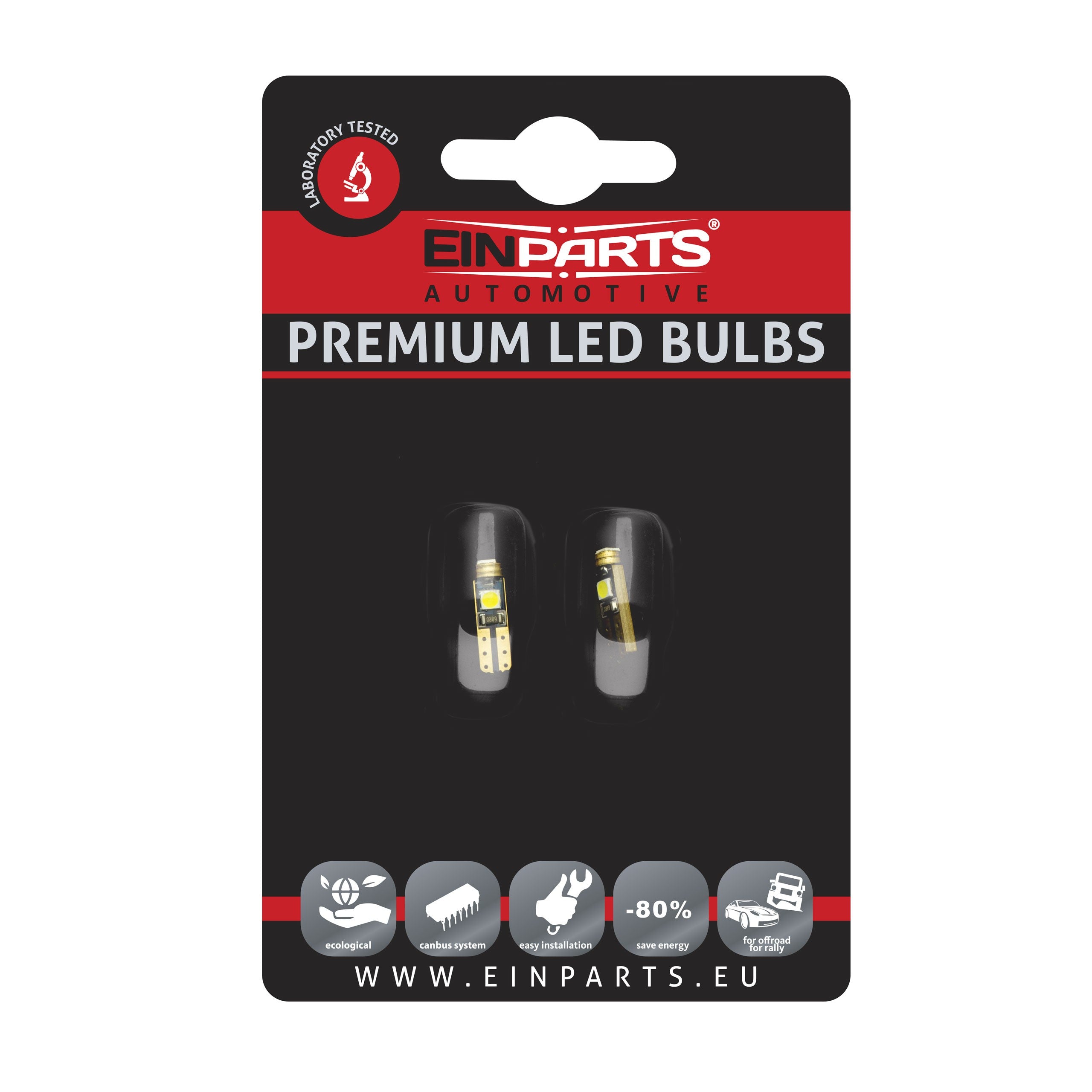 LED-lampa för bil – T5 – G9 – 6000K – 3 LED – SMD 3030 – 2-pack