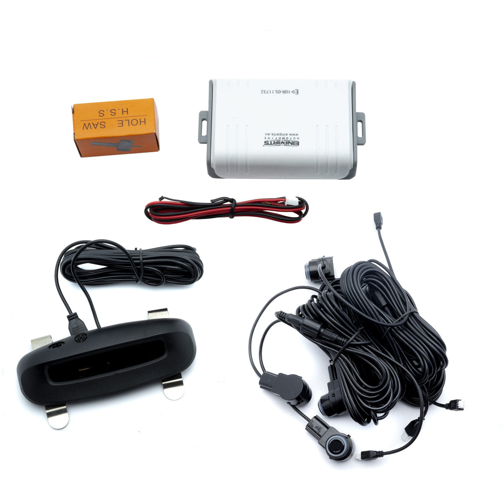 Parkeringssensor med display – Svart – ultraljudssensor – 4 sensorer – 4x 2,5 m