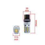 LED-lampa för bil – W21W – W3X16D – 1700–1800K – 66 LED – SMD 2016 – 2-pack