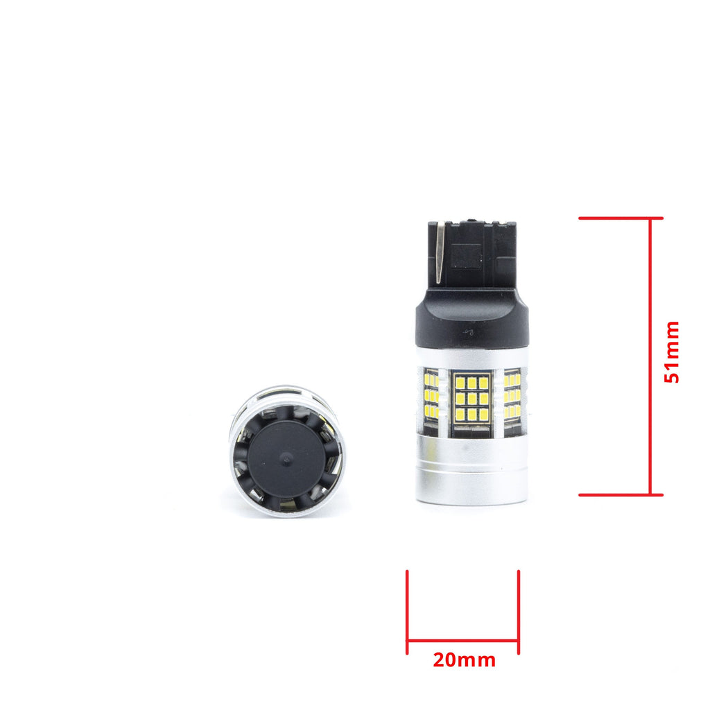 LED-lampa för bil – W21W – W3X16D – 6000K – 54 LED – SMD 2016 – 2-pack