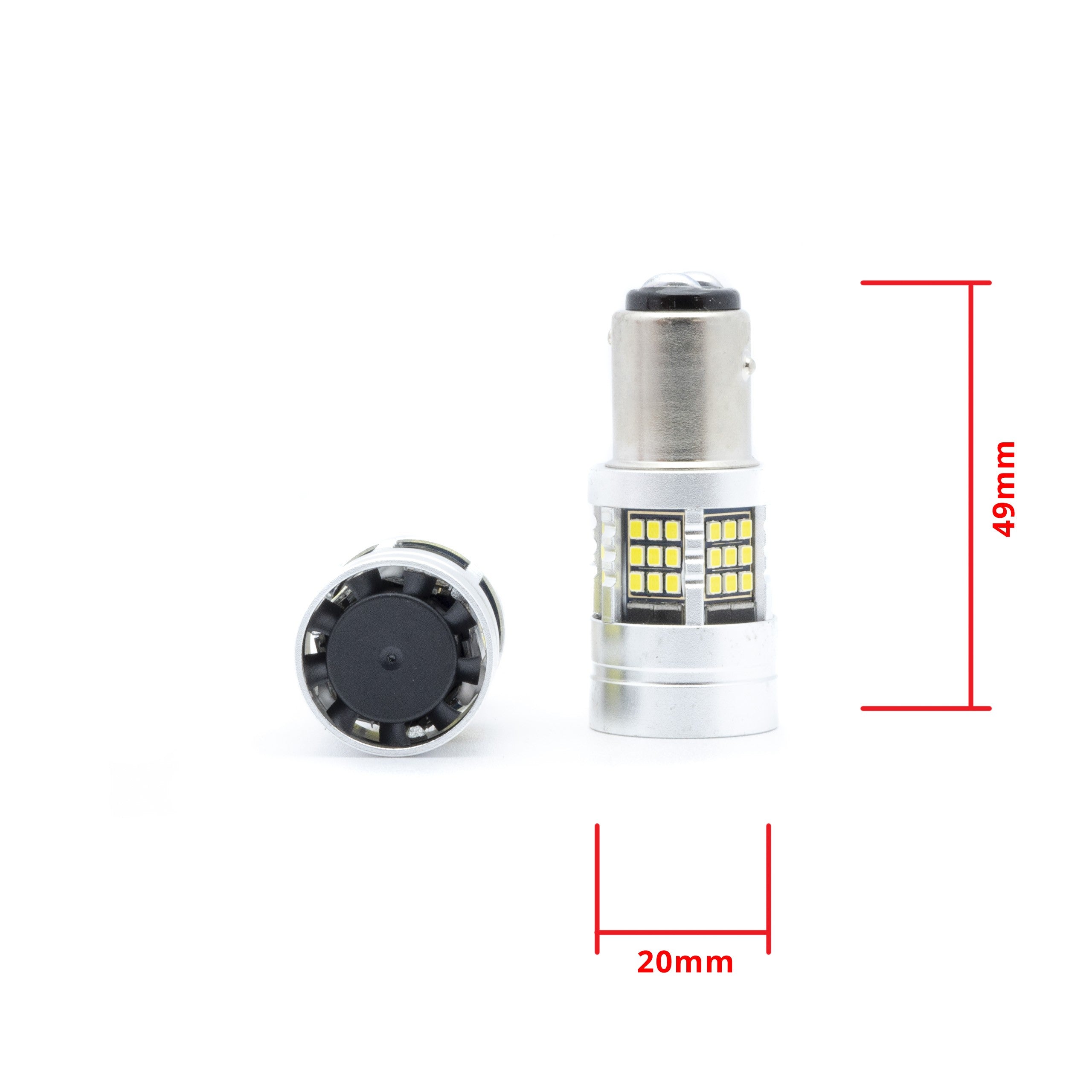 LED-lampa för bil – P21/5W – BAY15d – 6000K – 54 LED – SMD 2016 – 2-pack