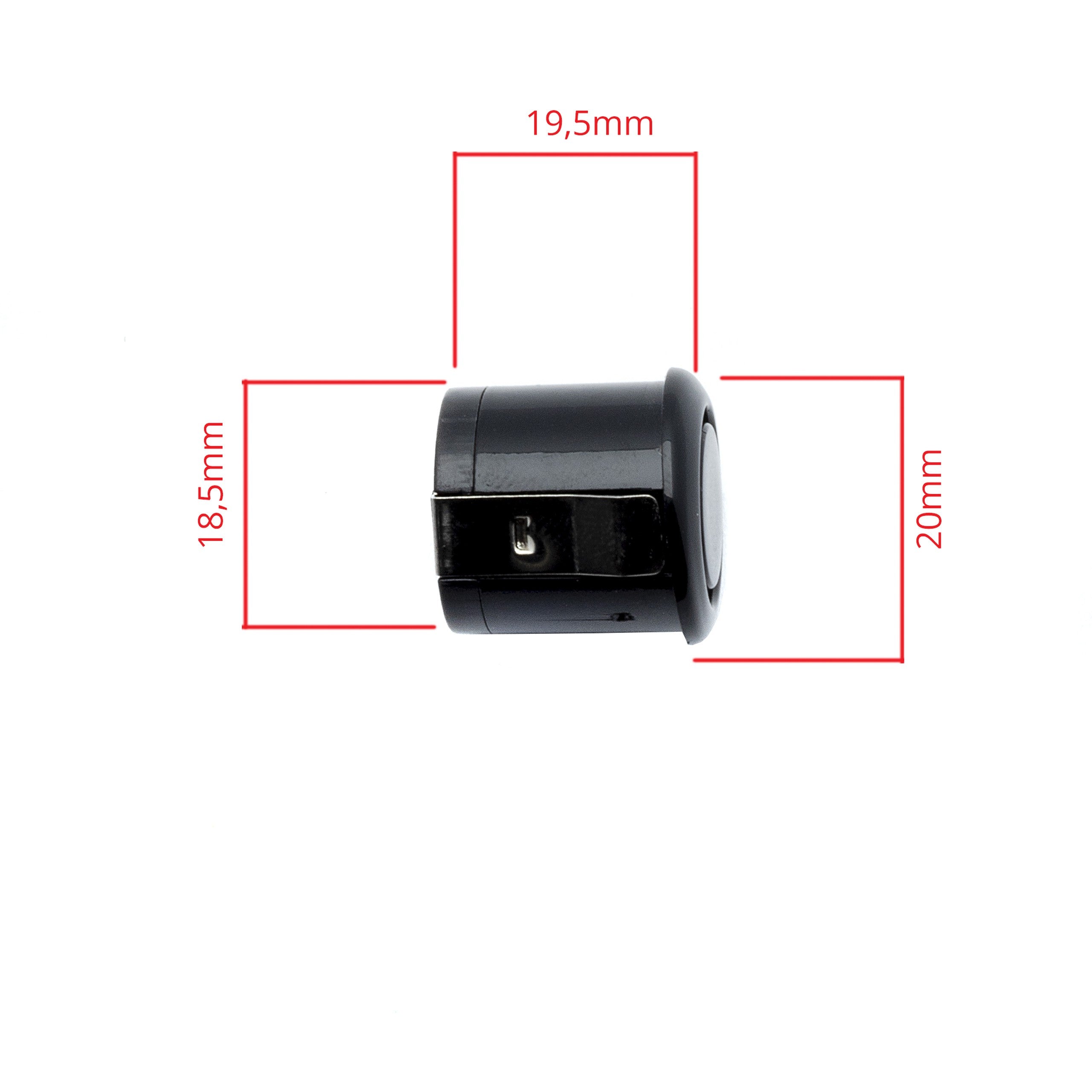 Parkeringssensor med summer – Svart – 18.5 mm – 8 sensorer