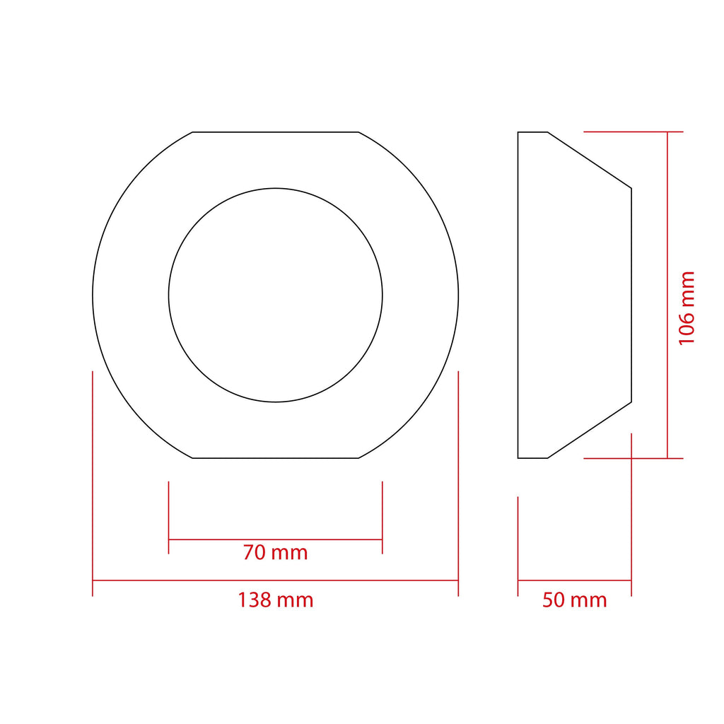 LED-projektorlins för strålkastare – 138 mm – 50 mm