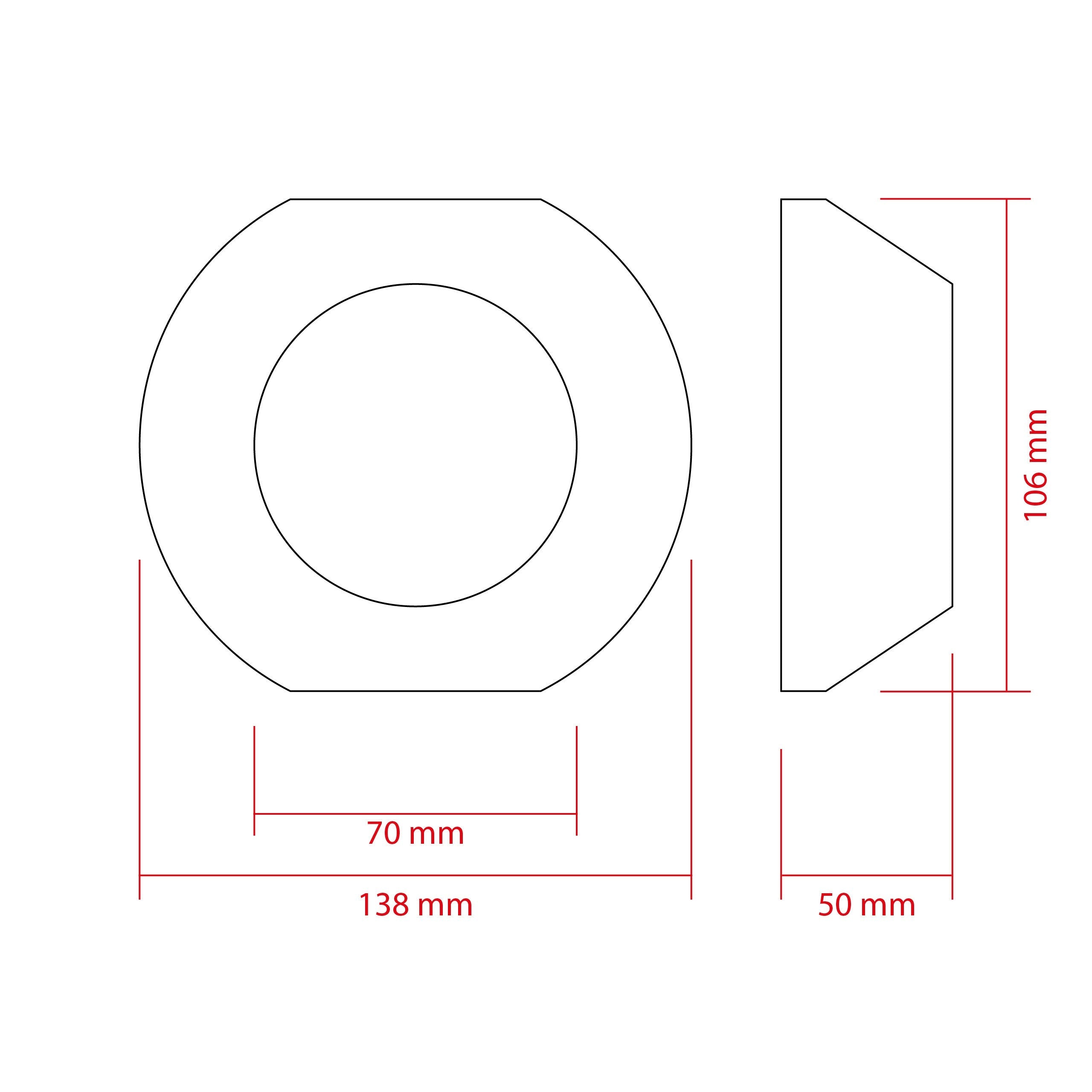 LED-projektorlins för strålkastare – 138 mm – 50 mm