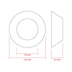 LED-projektorlins för strålkastare – 122 mm – 122 × 61 mm