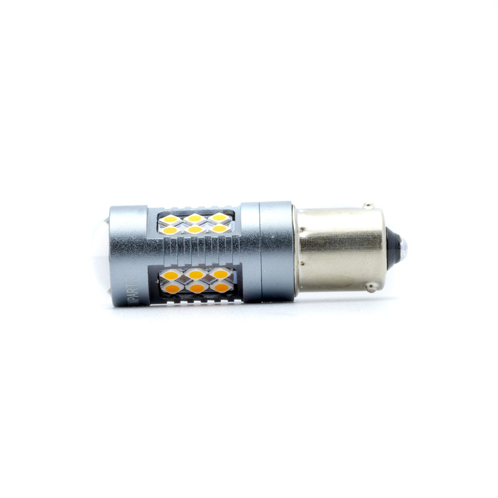 LED-lampa för bil – PY21W – BAU15S – 1700–1800K (Orange) – 24 LED – SMD 3030