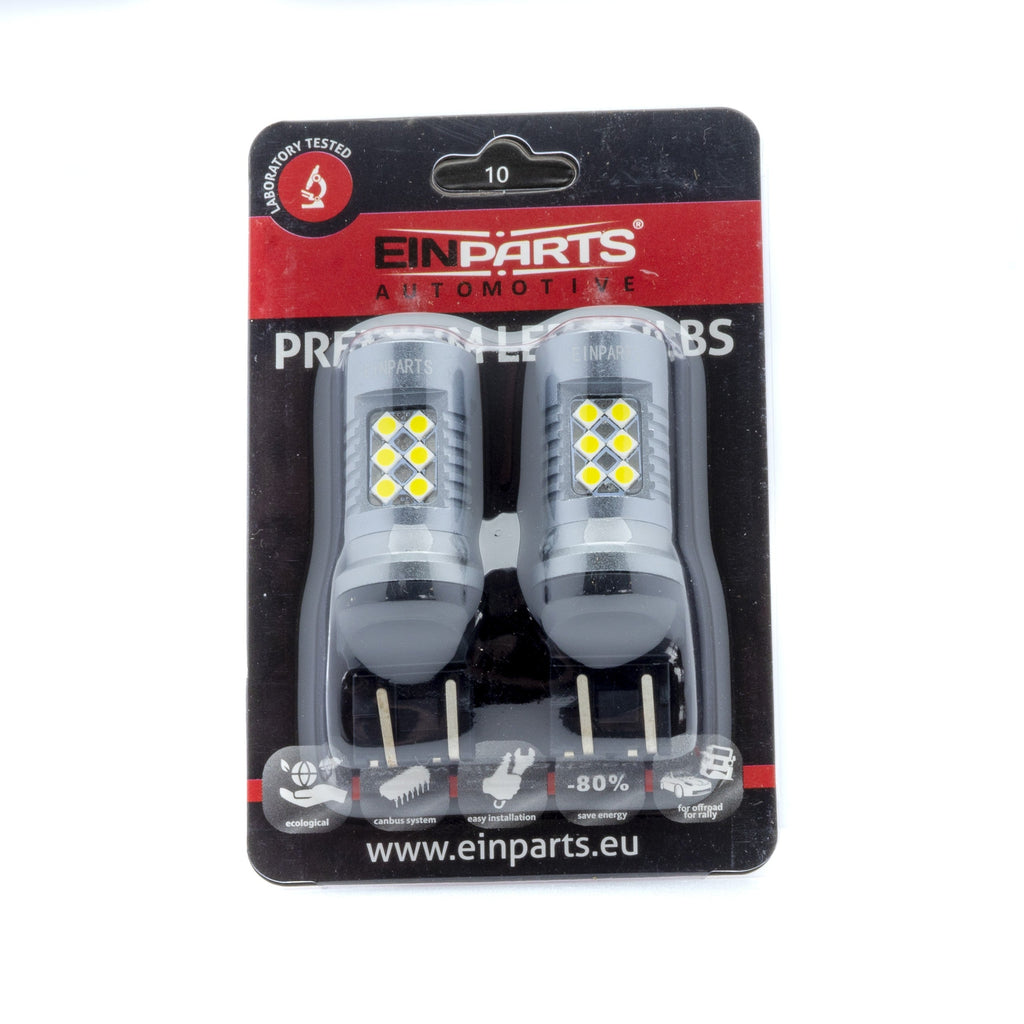 LED-lampa för bil – W2,1x9,5d1/5W – W3X16D – 6000K – 24 LED – SMD 3030 – 2-pack