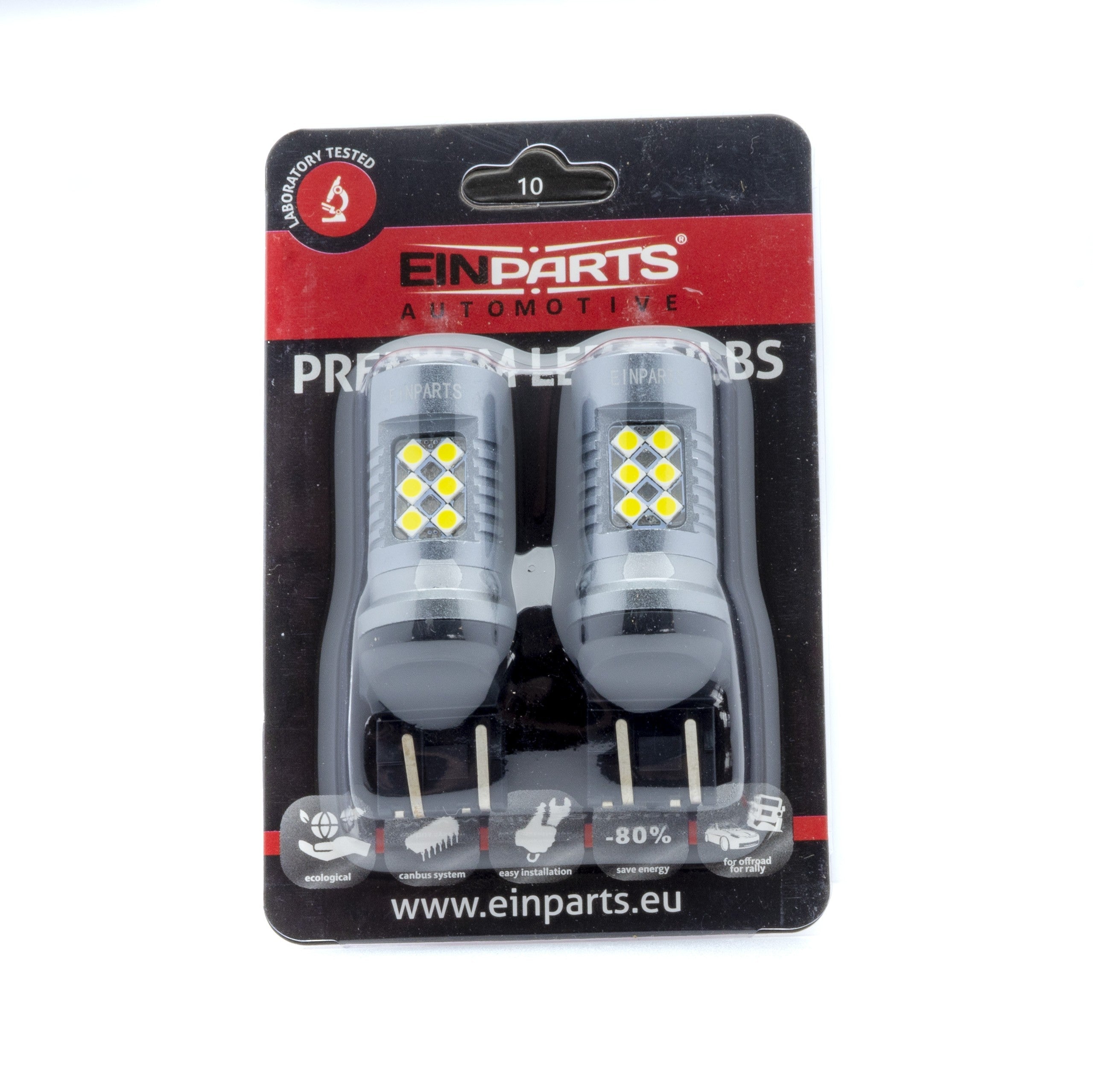 LED-lampa för bil – W2,1x9,5d1/5W – W3X16D – 6000K – 24 LED – SMD 3030 – 2-pack