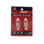 LED-lampa för bil – C5W – SV8.5–8 – 6000K – 12 LED – SMD 2016 – 2-pack