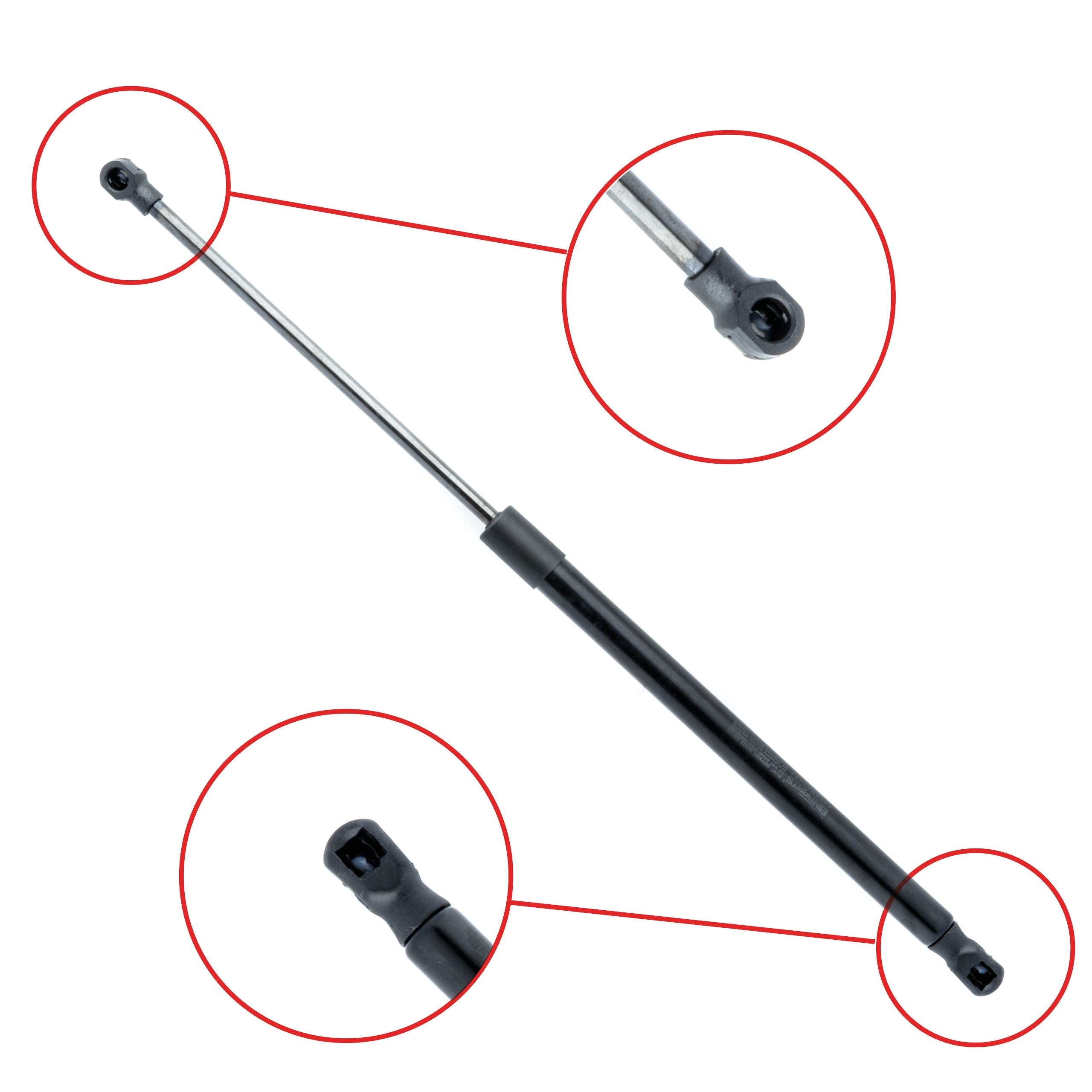 Gasfjäder till baklucka VW Polo IV – 500 mm/ 380 N – Svart