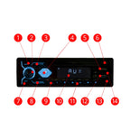 1-DIN-bilstereo – Svart – 9V - 16V – 188 mm – 57 × 112 mm