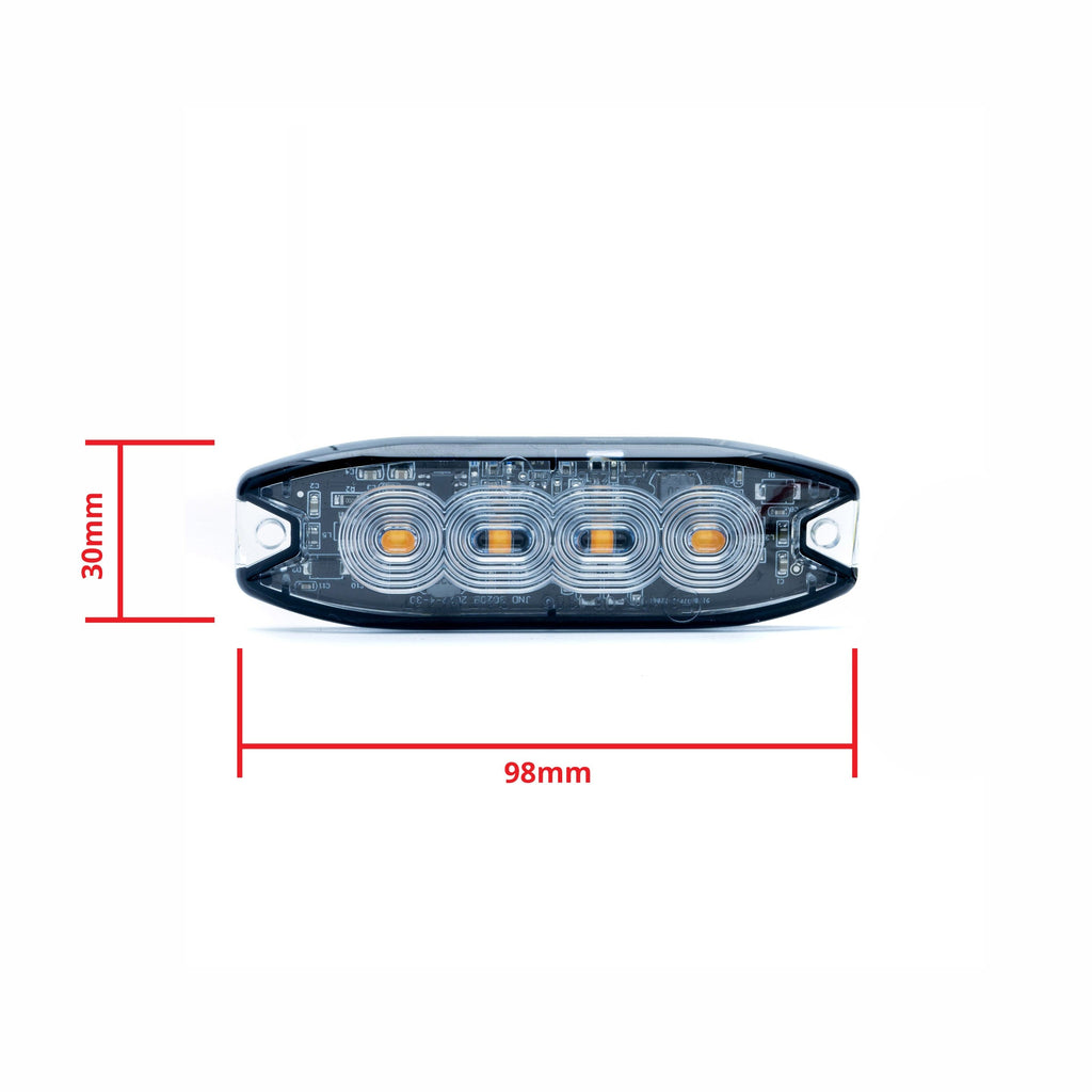 LED-varningsljus – 1700–1800K (Orange) – 12 W – 9V - 32V – 98 mm