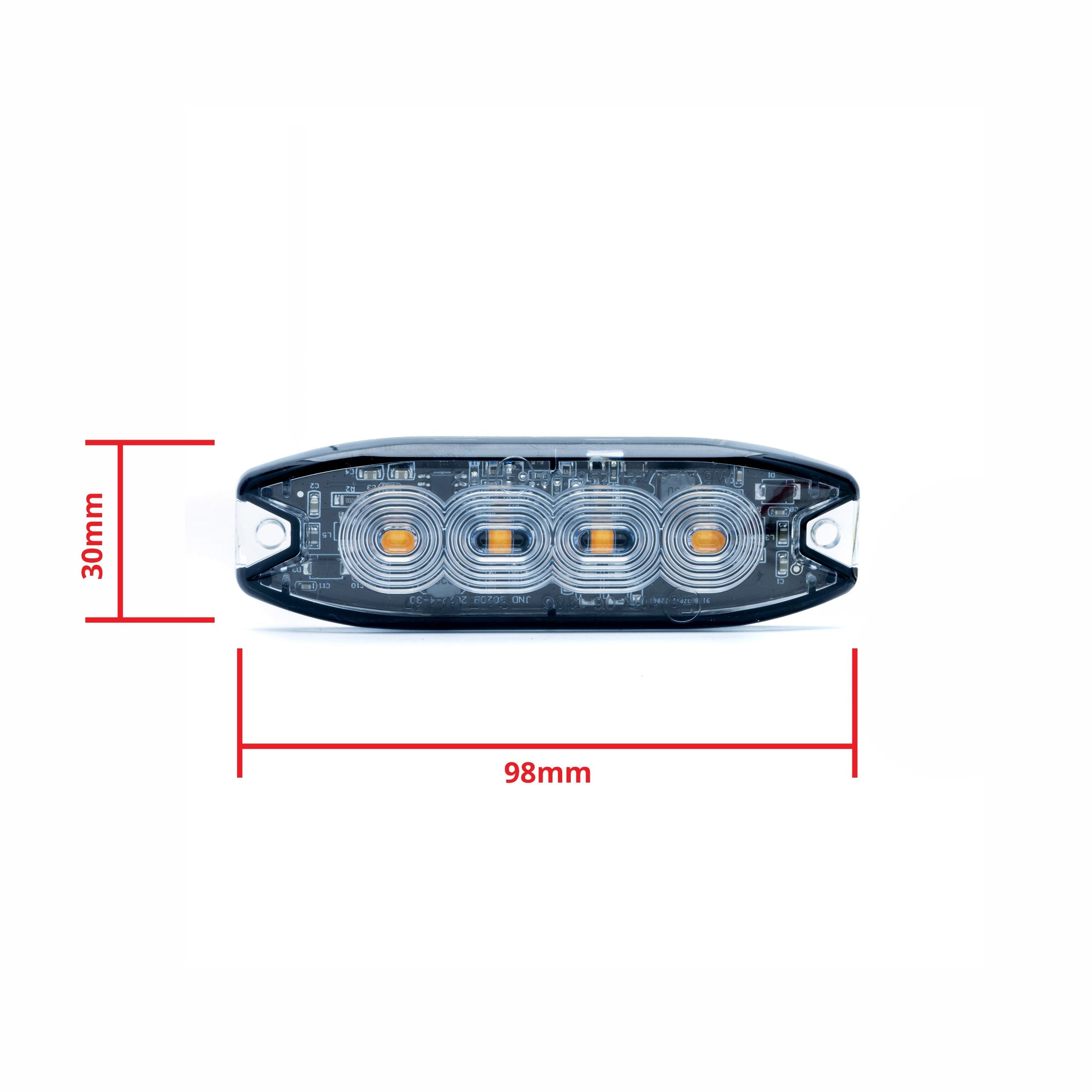 LED-varningsljus – 1700–1800K (Orange) – 12 W – 9V - 32V – 98 mm