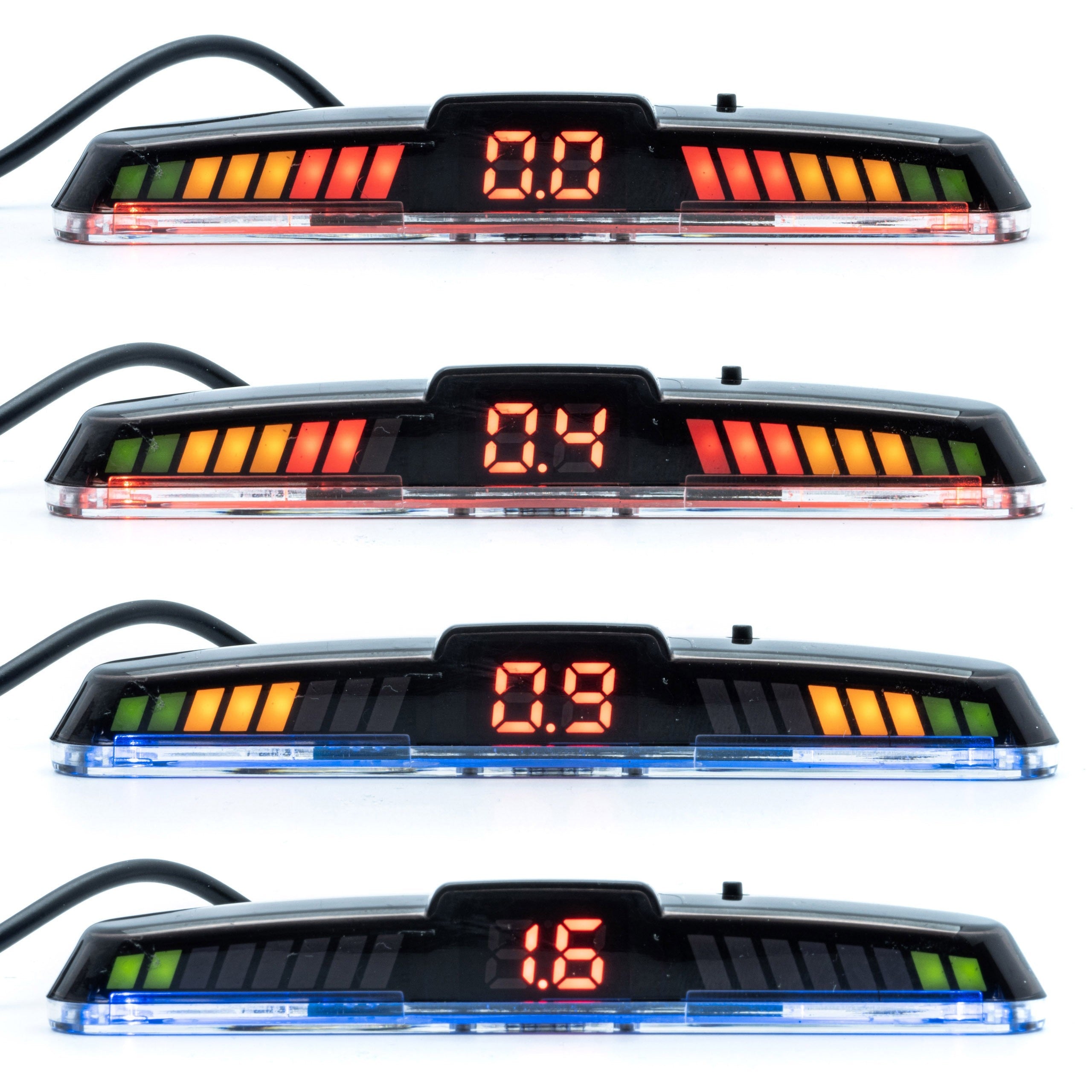Parkeringssensor med display – Blå – ultraljudssensor – 4 sensorer – 4x 2,5 m