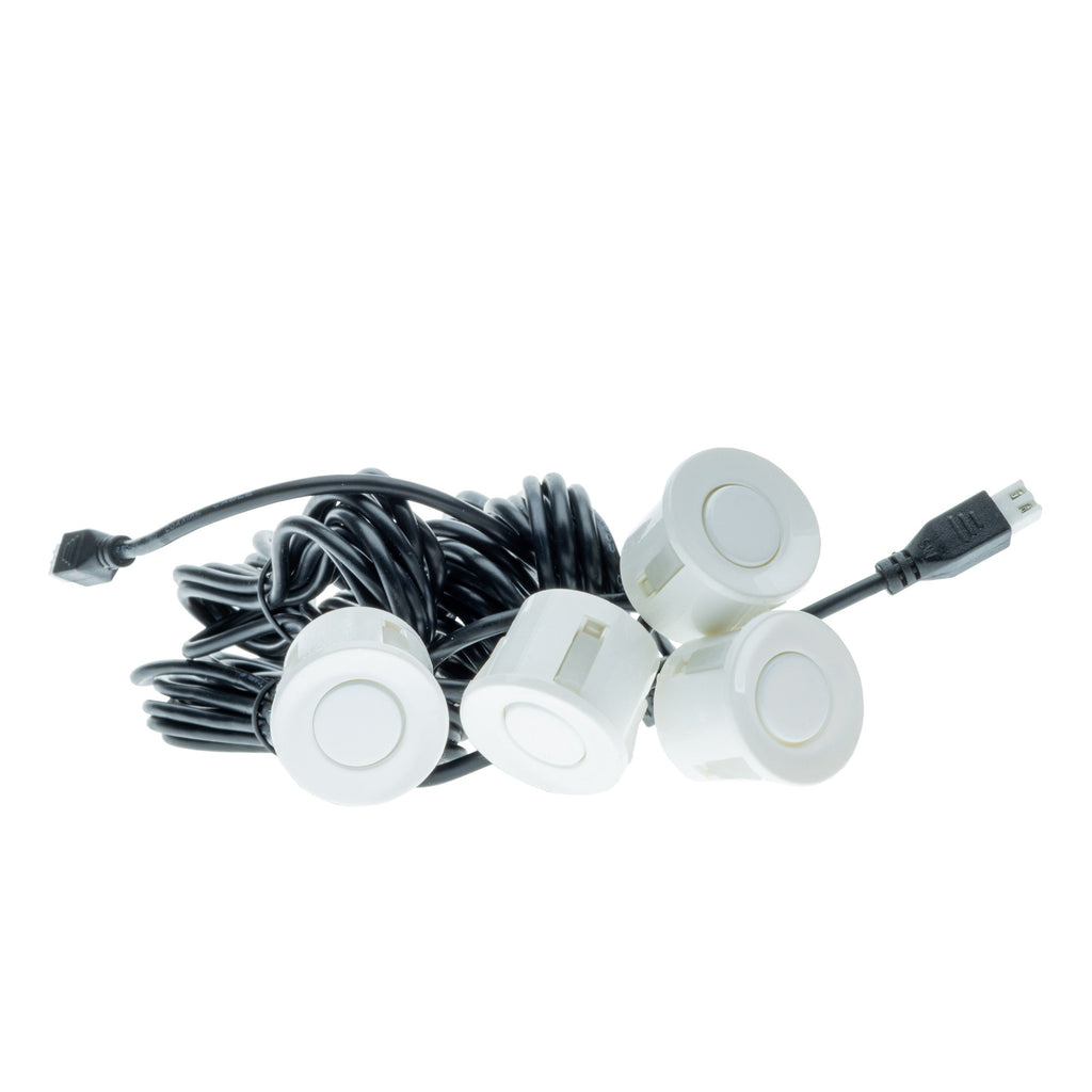 Parkeringssensor med summer – Vit – ultraljudssensor – 4x 2,5 m