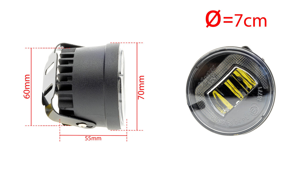 DRL- och dimljus – 6000K – 10 W – 9V - 32V