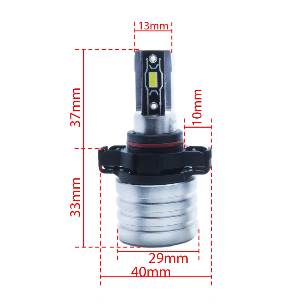 LED-konverteringssats – H16 – 6500K – 9V - 16V – PGJ19–3 – 2-pack