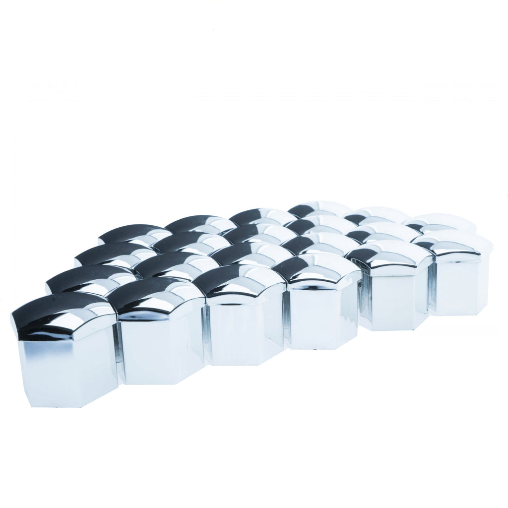 Hjulmutterskydd – Kromsilver – Plast – 20-pack