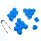 Hjulmutterskydd – Blå – Plast – 20-pack – 18 mm mm
