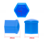 Hjulmutterskydd – Blå – Plast – 20-pack – 24 mm mm