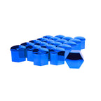 Hjulmutterskydd – Blå (metallic) – Plast – 20-pack – 24 mm mm