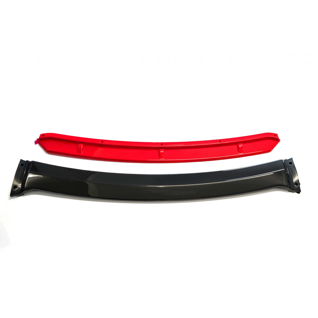 Frontsplitter – Röd inserts, Svart gloss – ABS