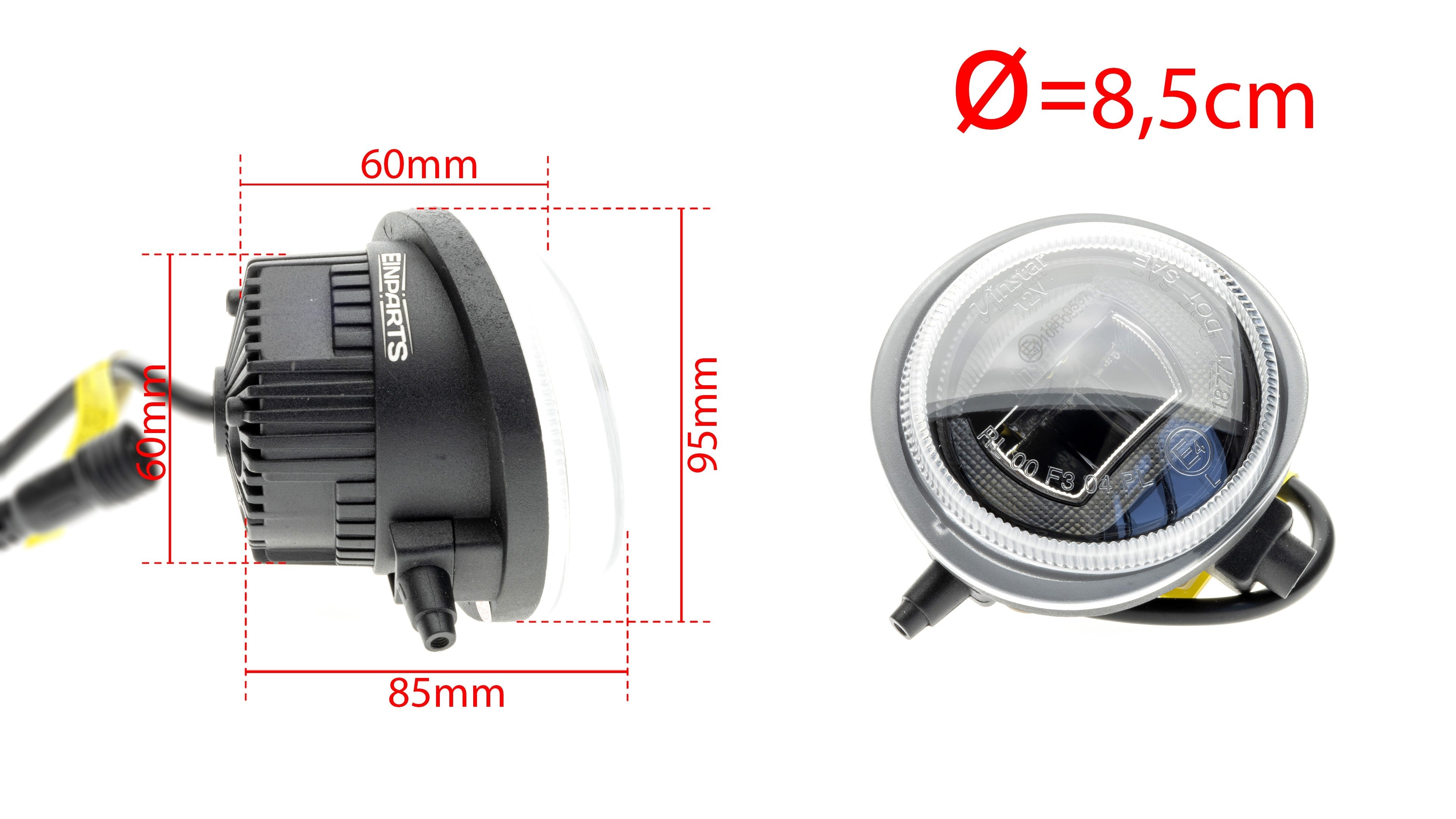 DRL- och dimljus – 6000K – 10 W – 9V - 16V
