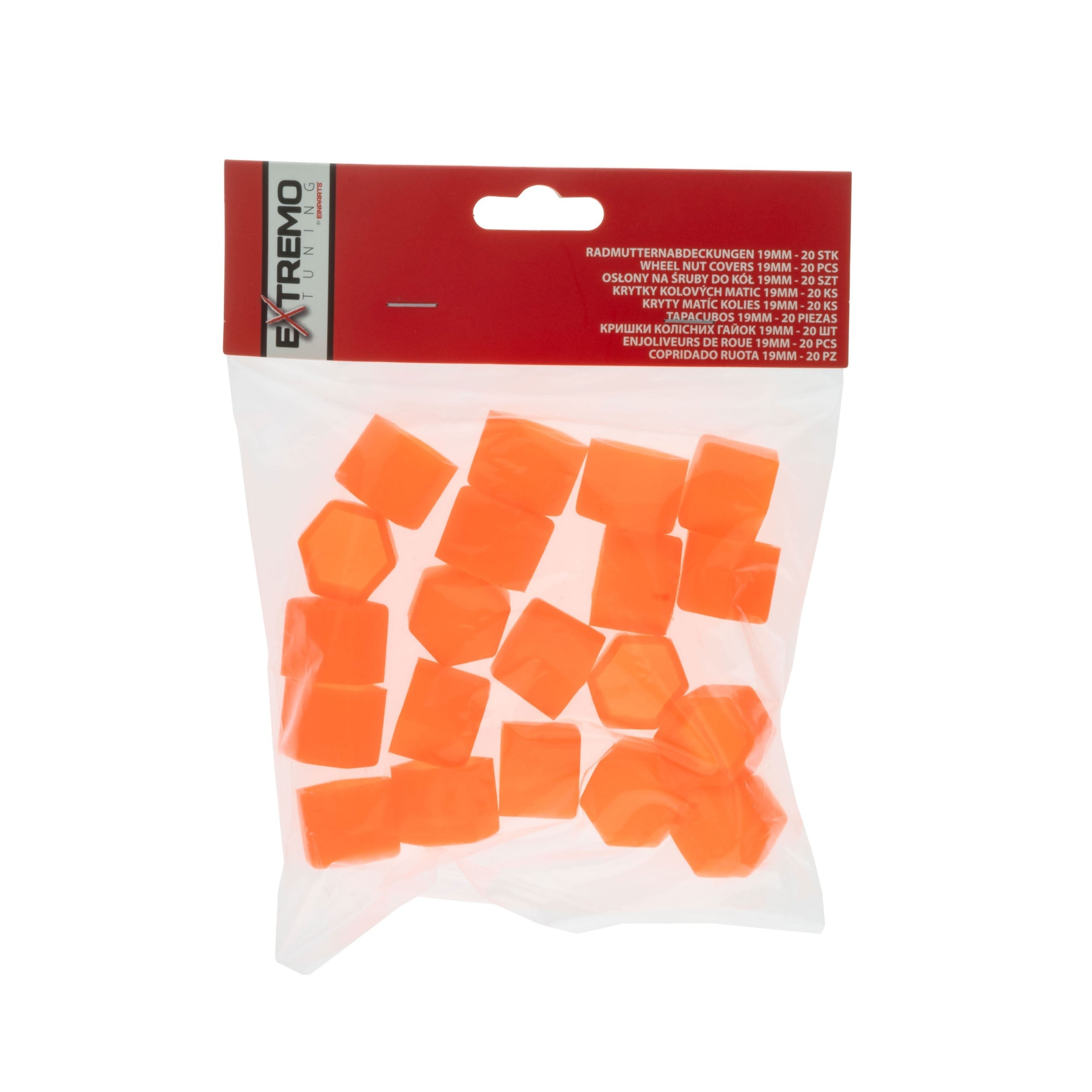Hjulmutterskydd – Orange – Silikon – 20-pack – 19 mm