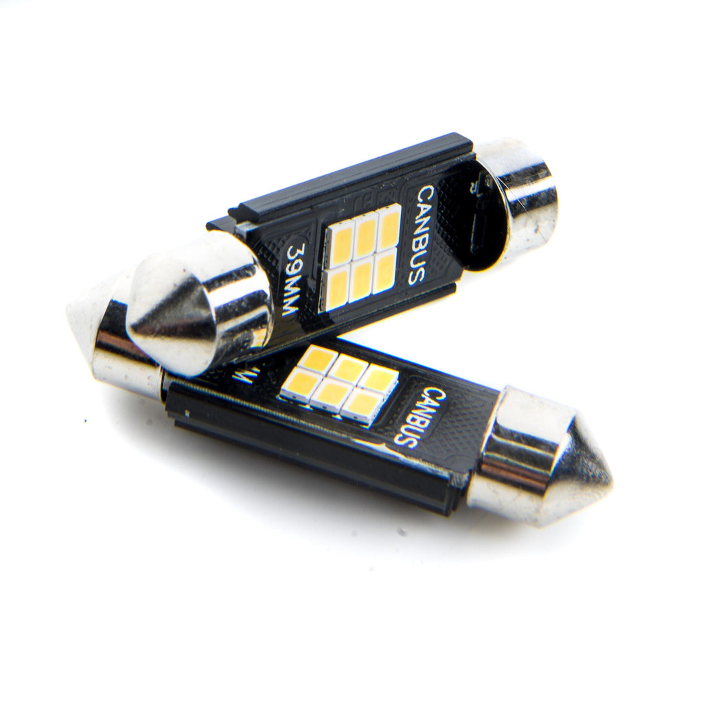 LED-lampa för bil – C5W/ C10W – SV8.5–8 – 5000K – 6 LED – SMD 2016 – 2-pack