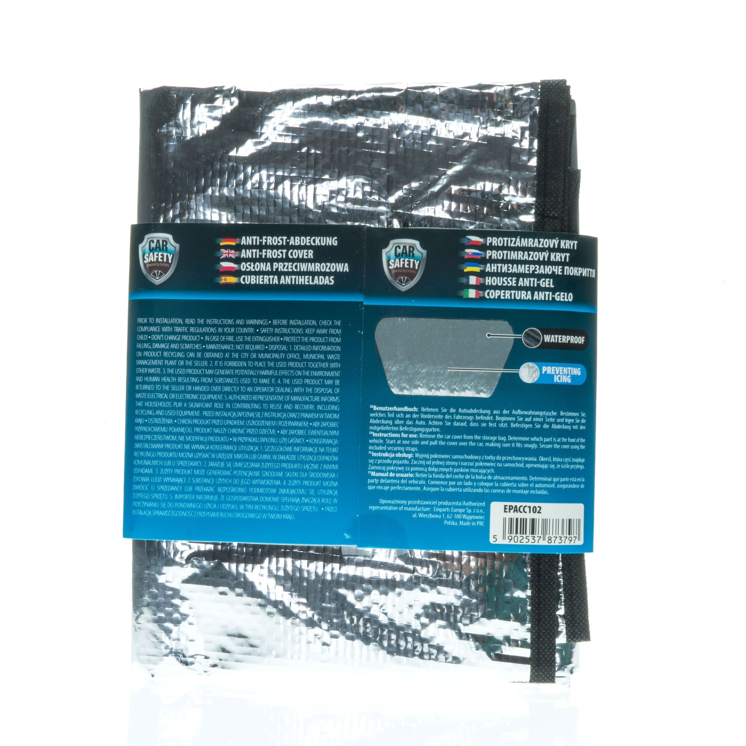 Skyddsmatta för bil – Silver – 180 × 70 cm – Lekka tkanina wodoodporna
