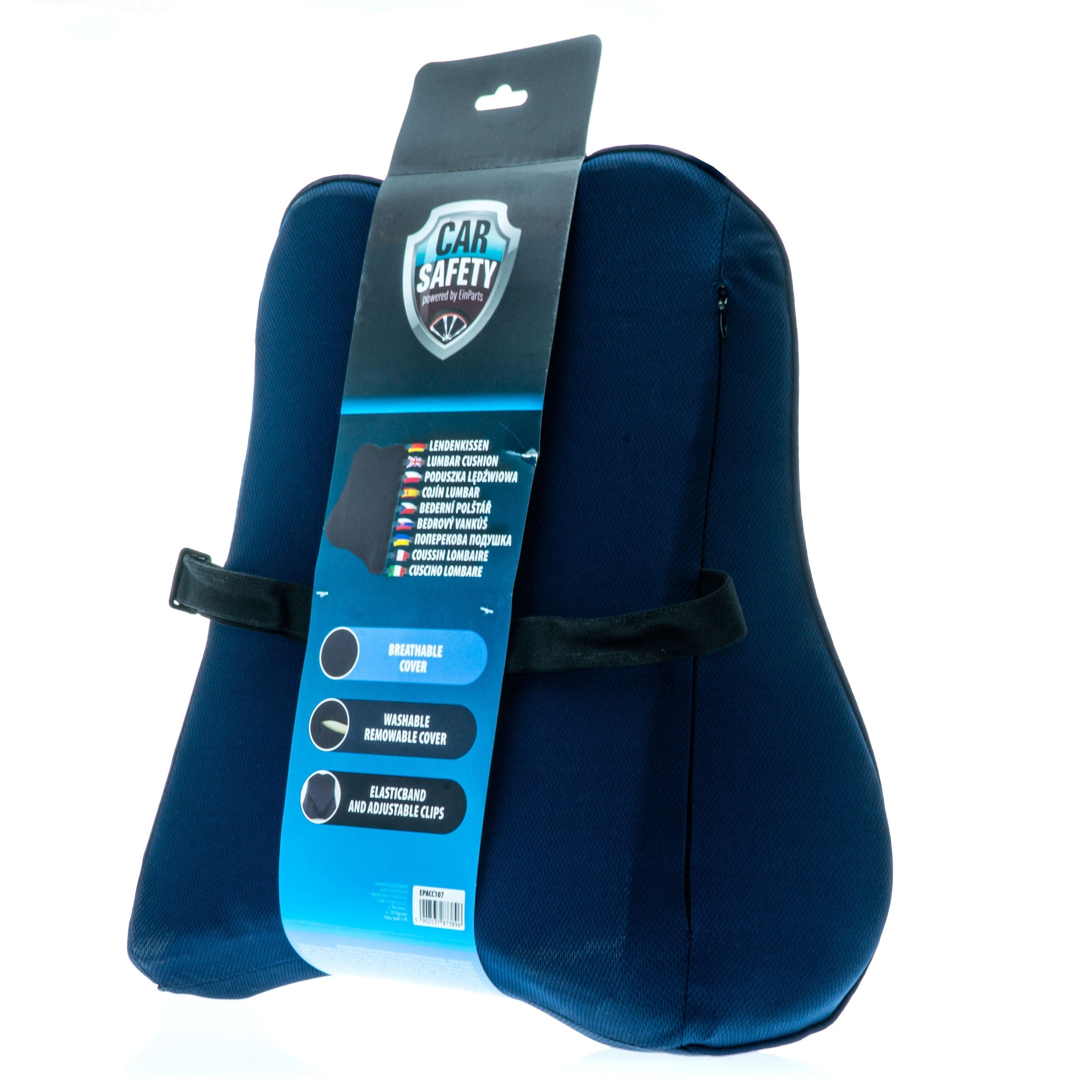 Bilkudde och nackstöd – Grå – 44 × 43 × 13 cm – Knitwear, Memory foam, Nät