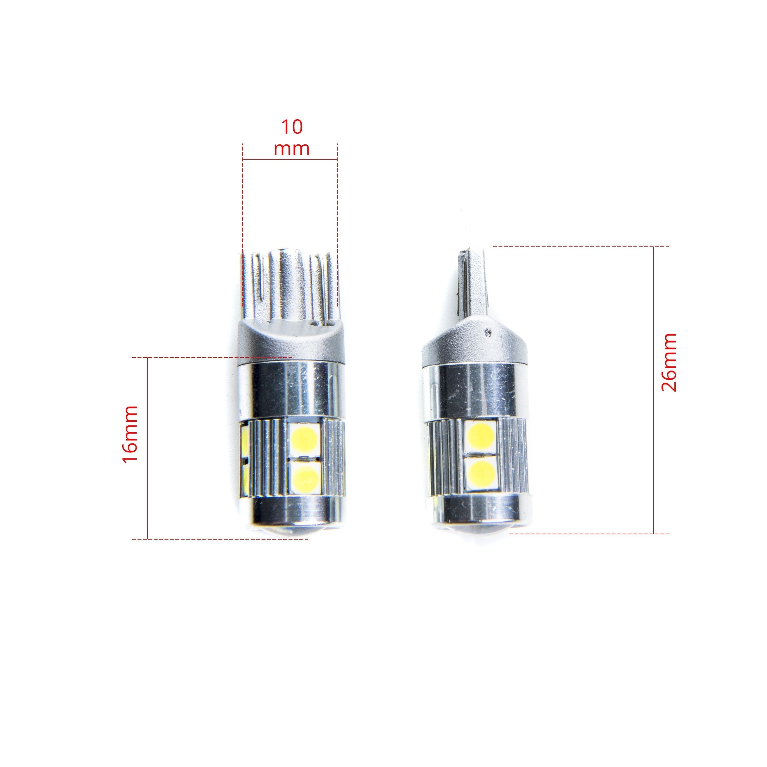 LED-lampa för bil – W5W – W2,1x9,5d – 6000K – 9 LED – SMD 3030 – 2-pack