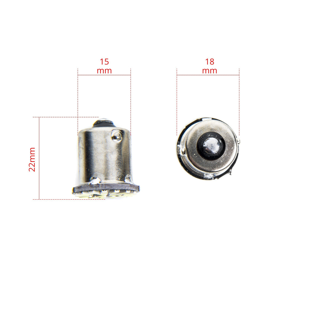 LED-lampa för bil – P21W – BA15S – 6000K – 18 LED – SMD 4014 – 2-pack