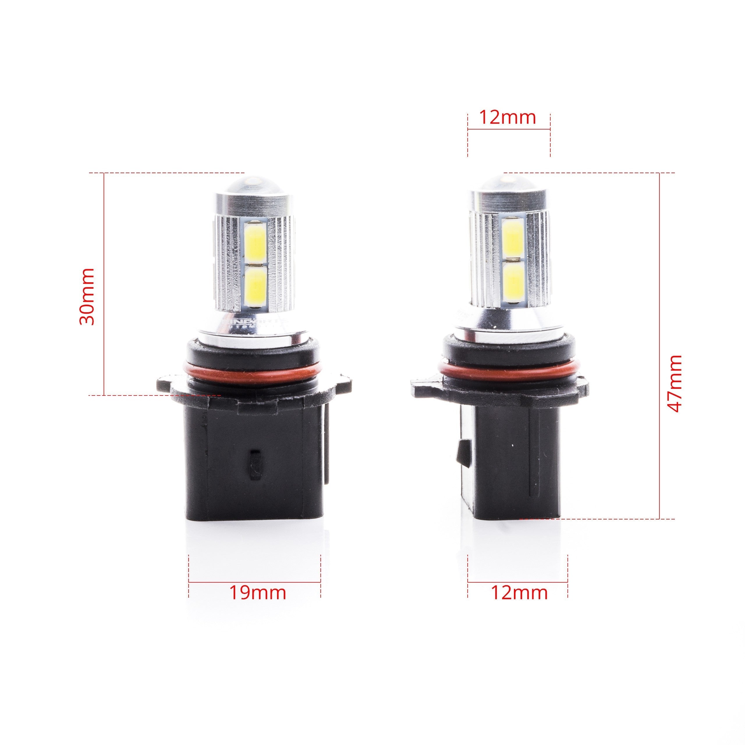 LED-lampa för bil – P13W – PG18.5D-3 – 6000K – 8 LED – SMD 5630 – 2-pack