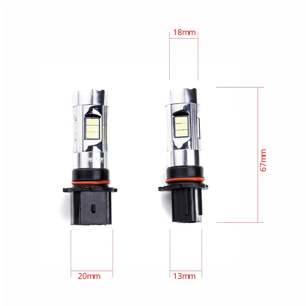 LED-lampa för bil – PSX26W – PG18.5D-3 – 6000K – 27 LED – SMD 3030 – 2-pack