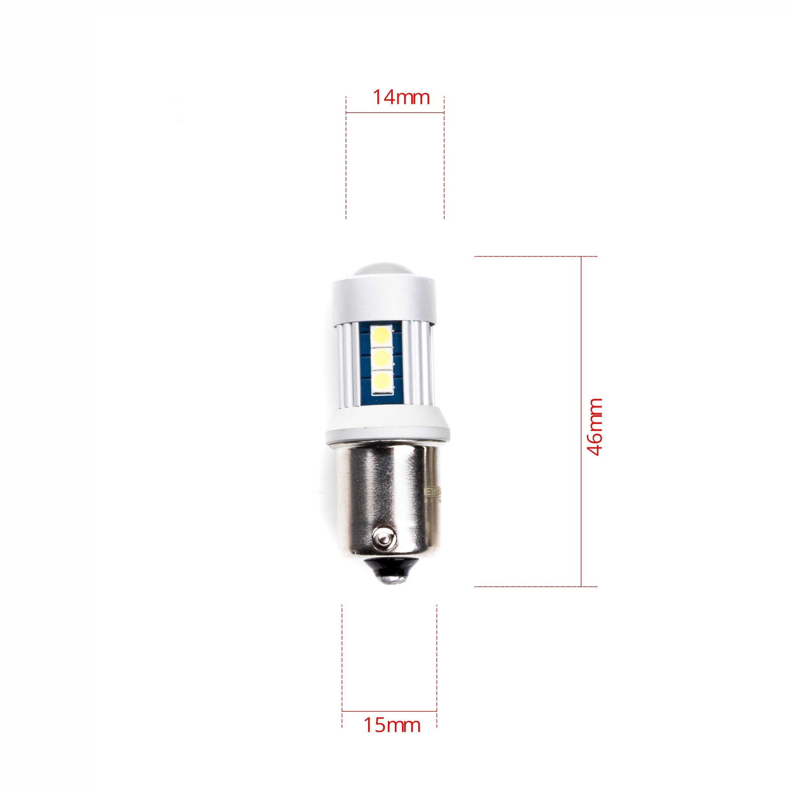 LED-lampa för bil – P21W – BA15S – 6000K – 15 LED – SMD 3030 – 2-pack