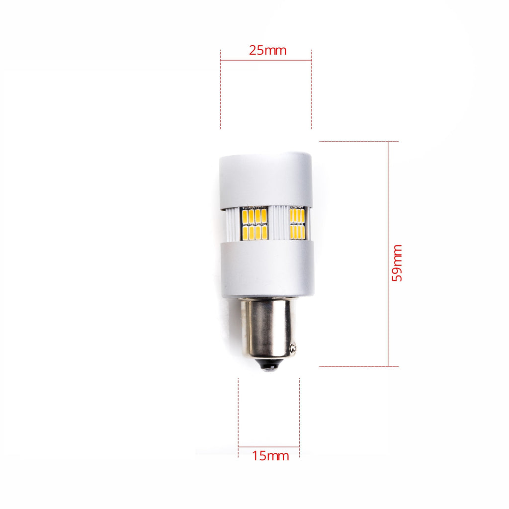 LED-lampa för bil – PY21W – BAU15S – 1700–1800K (Orange) – 135 LED – SMD 4014