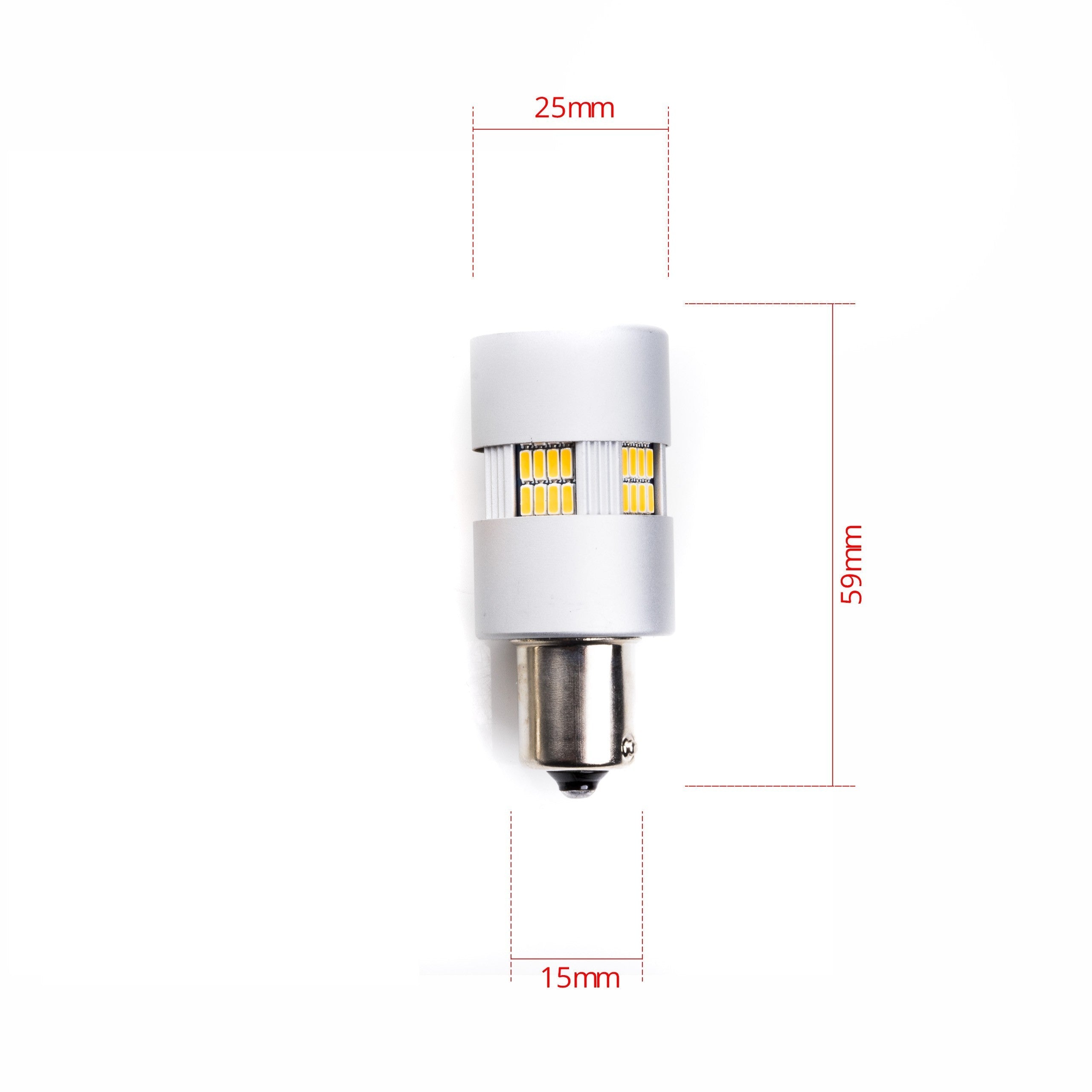 LED-lampa för bil – PY21W – BAU15S – 1700–1800K (Orange) – 135 LED – SMD 4014