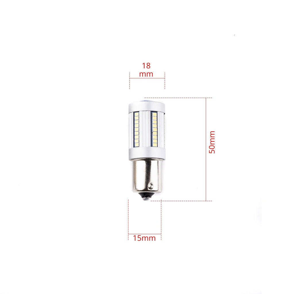 LED-lampa för bil – P21W – BA15S – 6000K – 66 LED – SMD 2016 – 2-pack