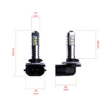 LED-lampa för bil – H27W – PGJ13 – 6000K – 14 LED – SMD 3030 – 2-pack