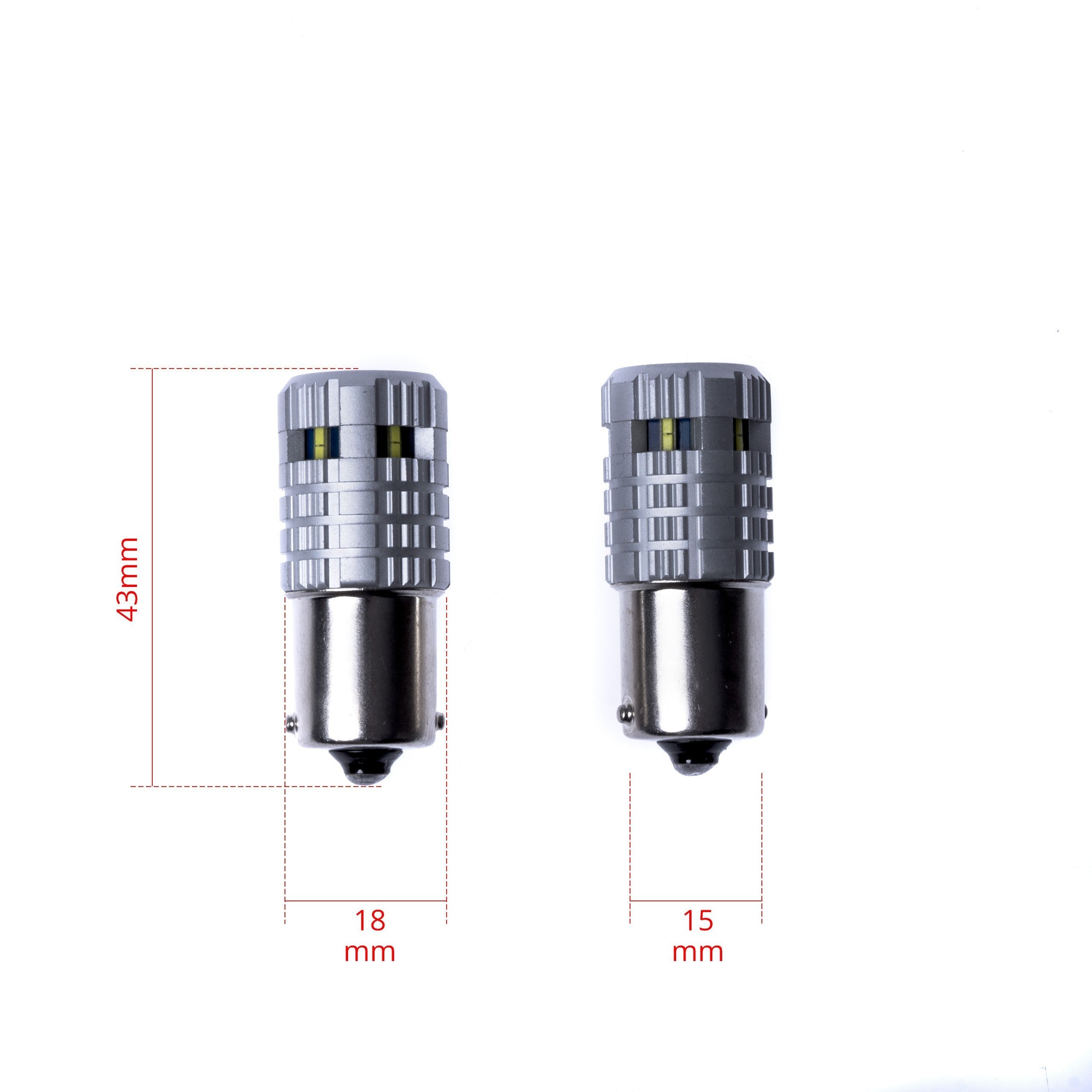 LED-lampa för bil – P21W – BA15S – 6000K – 6 LED – SMD 1860 – 2-pack
