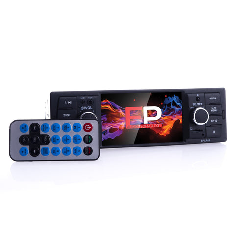 1-DIN-bilstereo – Svart – 9V - 16V – 188 mm – 58 × 104 mm