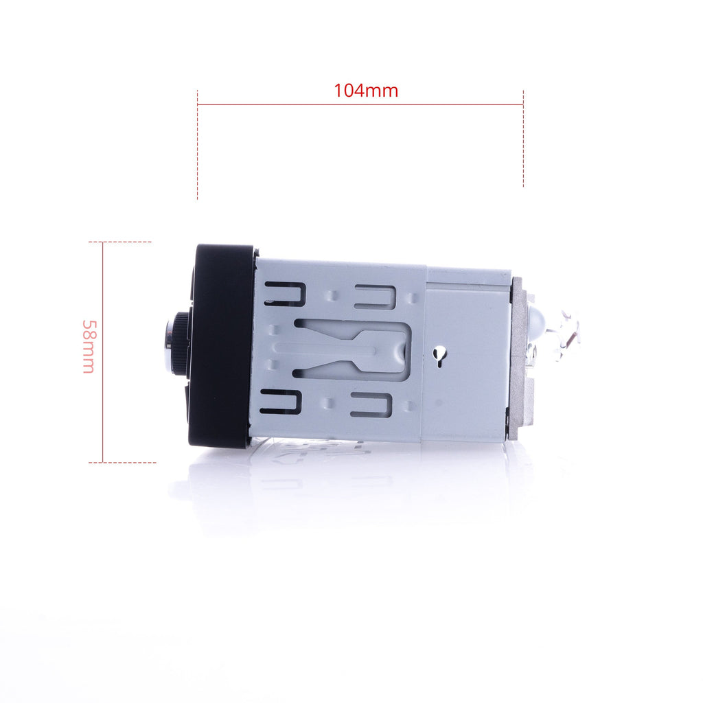 1-DIN-bilstereo – Svart – 9V - 16V – 188 mm – 58 × 104 mm