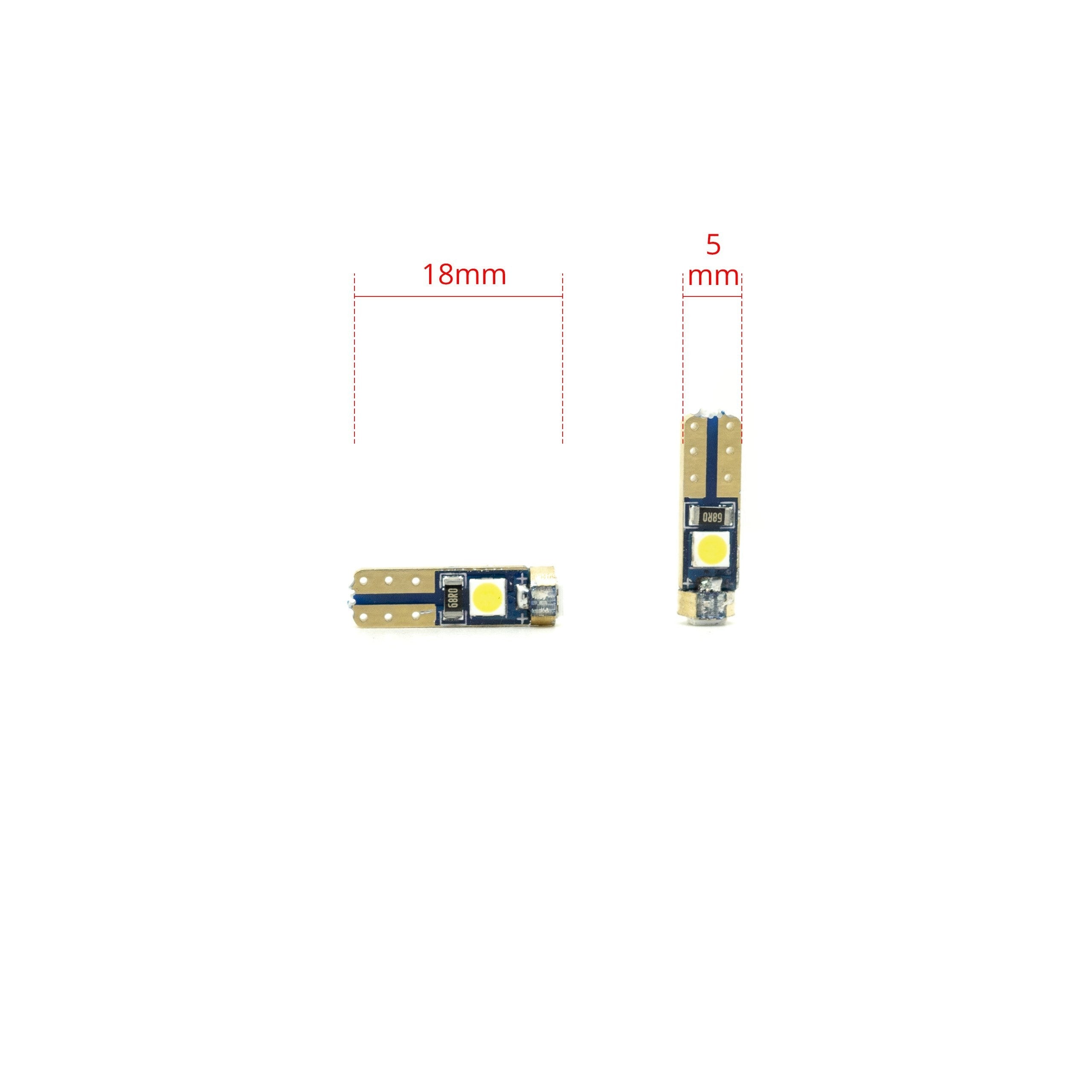 LED-lampa för bil – T5 – G9 – 6000K – 3 LED – SMD 3030 – 2-pack