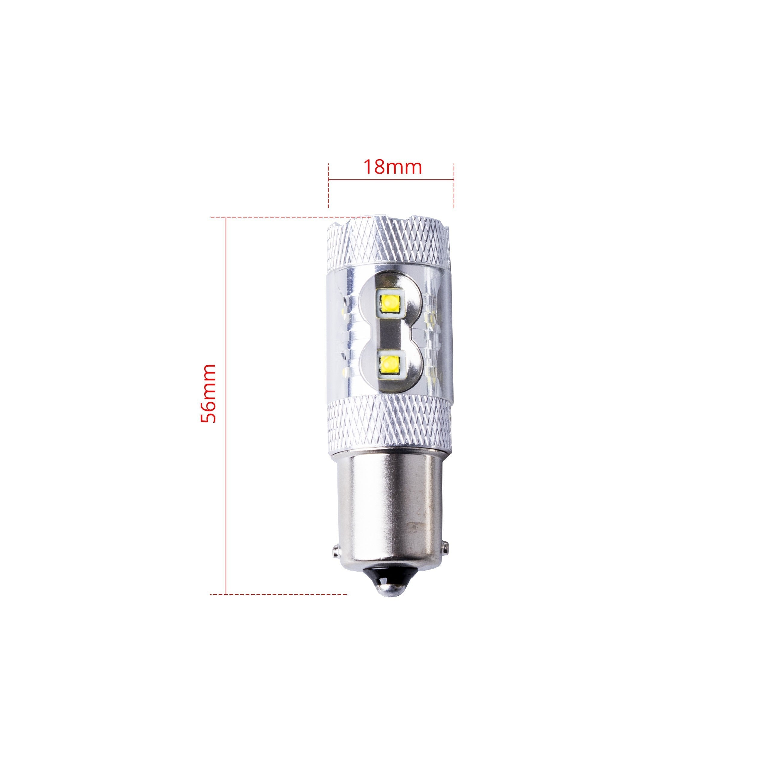 LED-lampa för bil – P21W – BA15S – 6000K – 10 LED – CREE XT-E – 2-pack