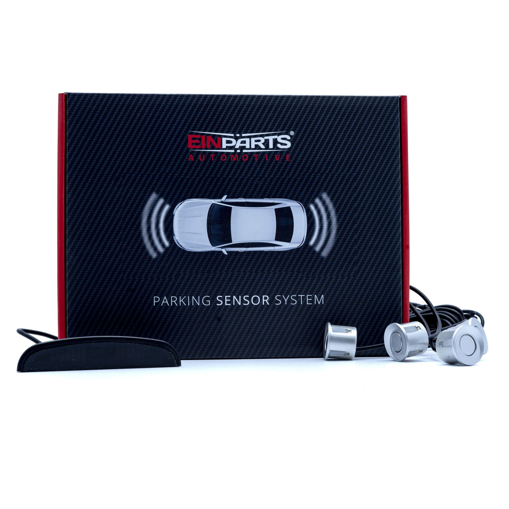 Parkeringssensor med display – Silver – ultraljudssensor – 4 sensorer – 4x 2,5 m