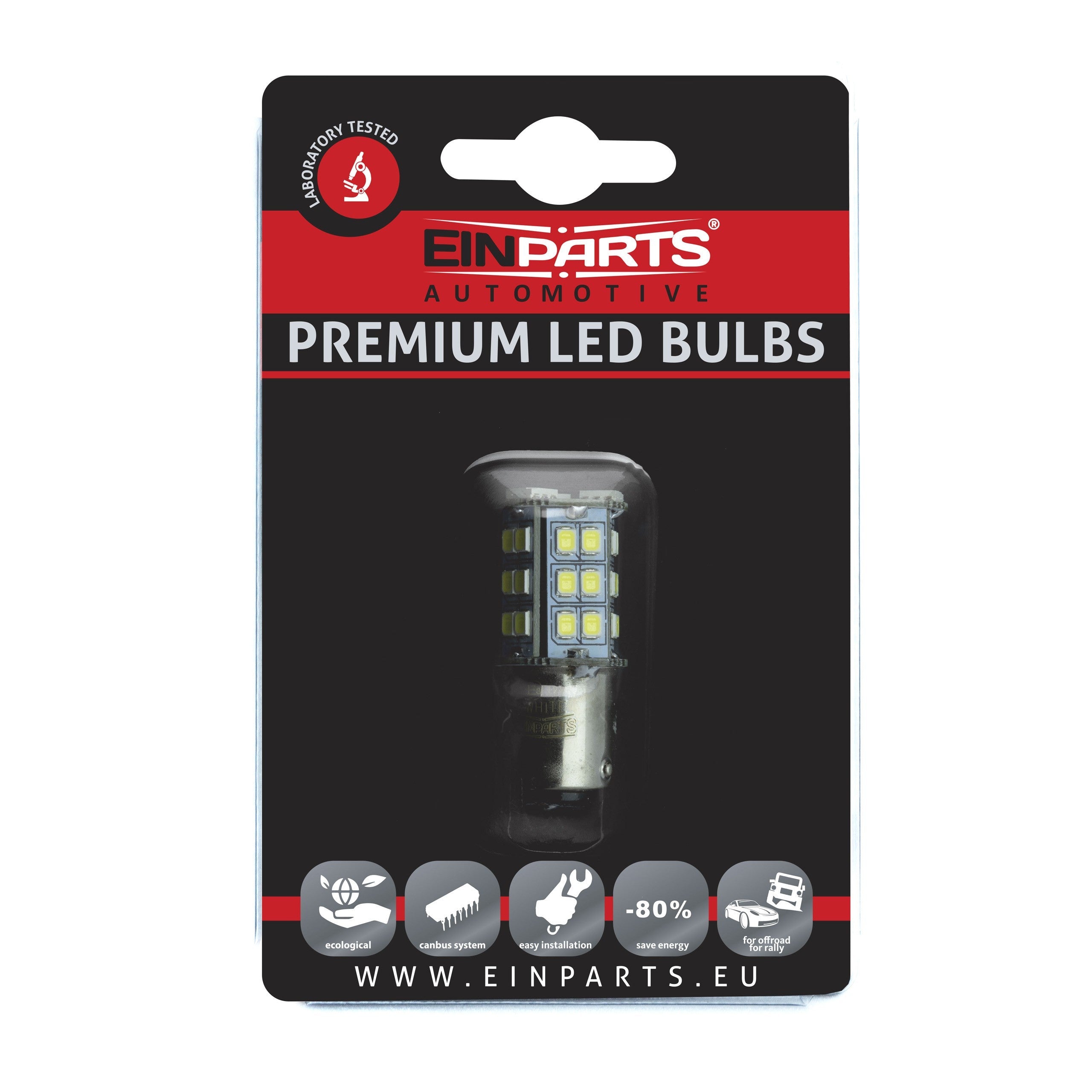 LED-lampa för bil – P21/5W – BAY15d – 6000K – 33 LED – SMD 2835