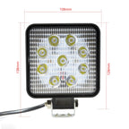 LED-arbetslampa – 27 W – 6000K – 9 LED – 2025 LM – 110 mm